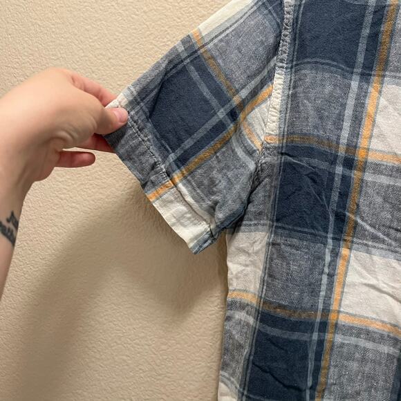 Merona Blue Plaid Button Up Shirt Casual Collared Button Down Size Small - Picture 5 of 8